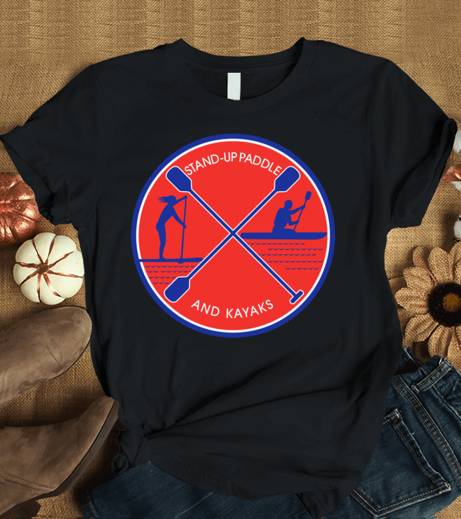 Stand Up Paddle And Kayaks Circle Emblem T-Shirt