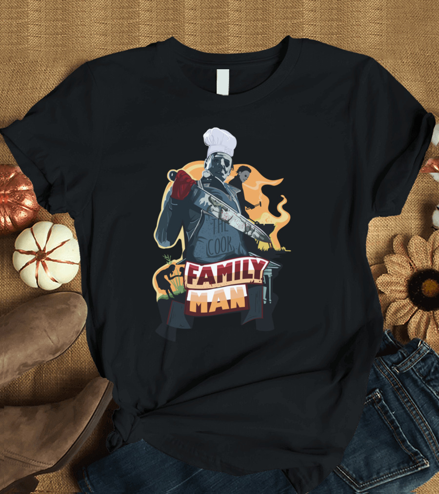 Family Man The Cook Barbecue Horror Mashup T-Shirt