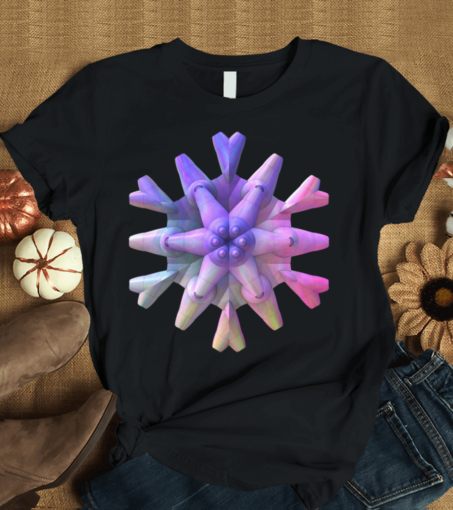 Pastel Star 3D Geometric Kaleidoscope T-Shirt