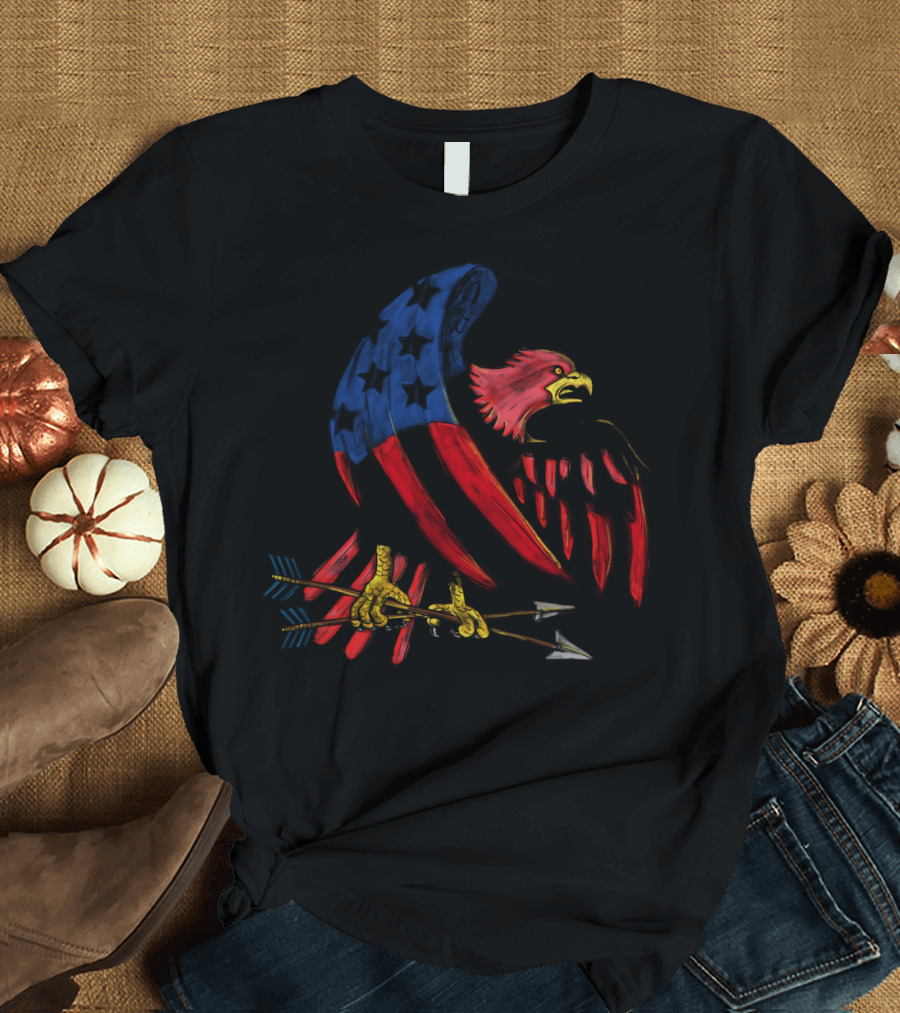 American Eagle Stars and Stripes Flag Tatt Patriotic Symbolism T-Shirt