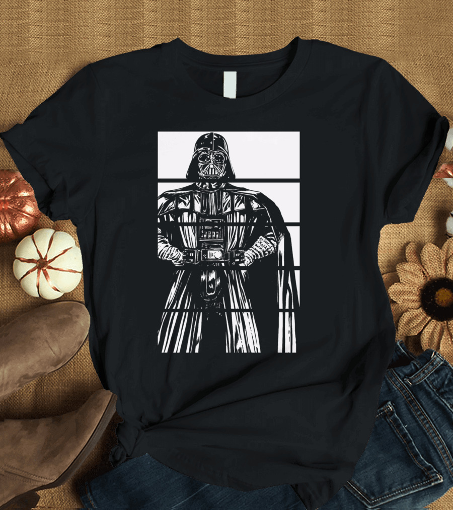 Darth Vader Fifths Black and White Grid T-Shirt