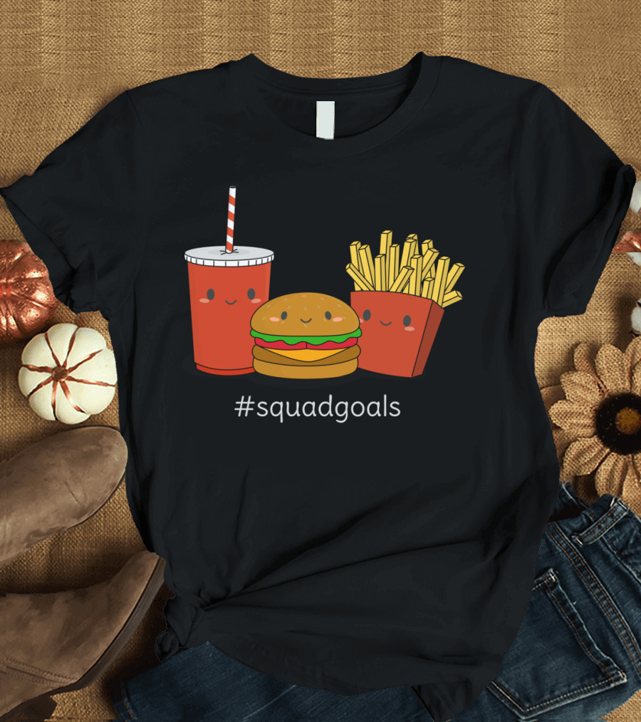 Kawaii Fast Food Squad Goals Burger Fries Drink T-Shirt