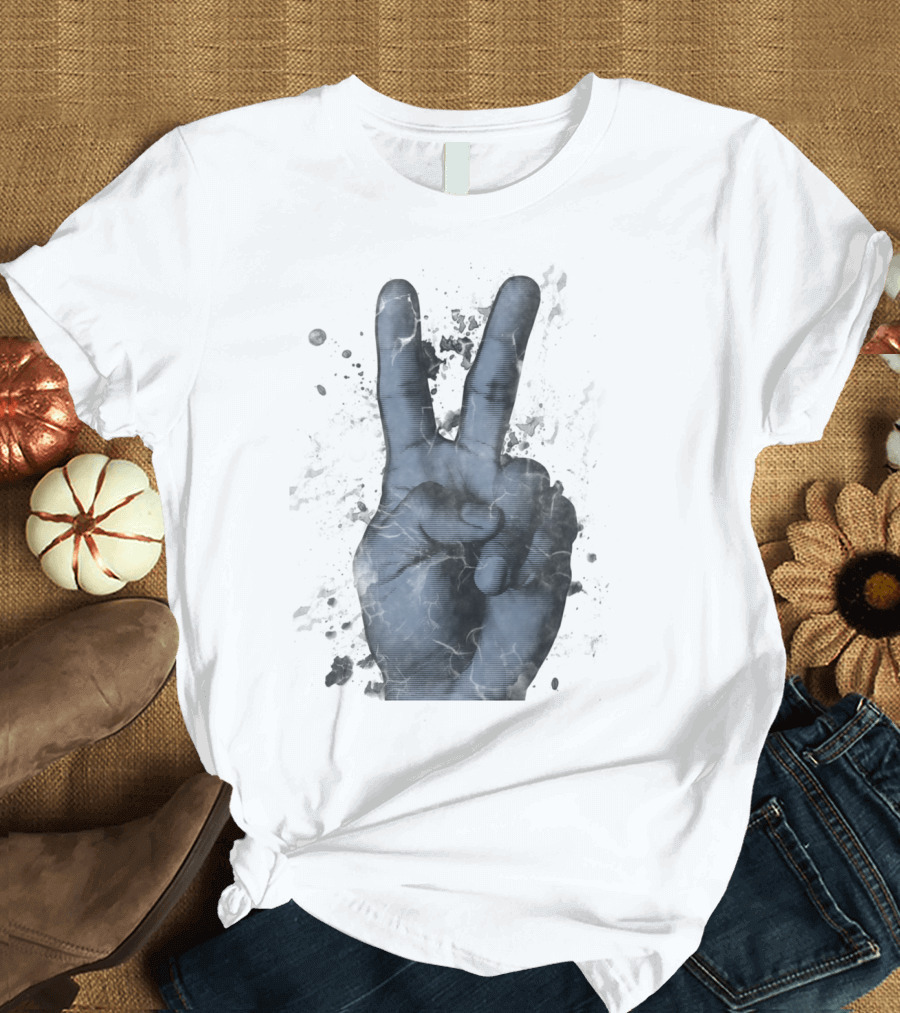 Peace Fingers Hand Gesture Iconic T-Shirt