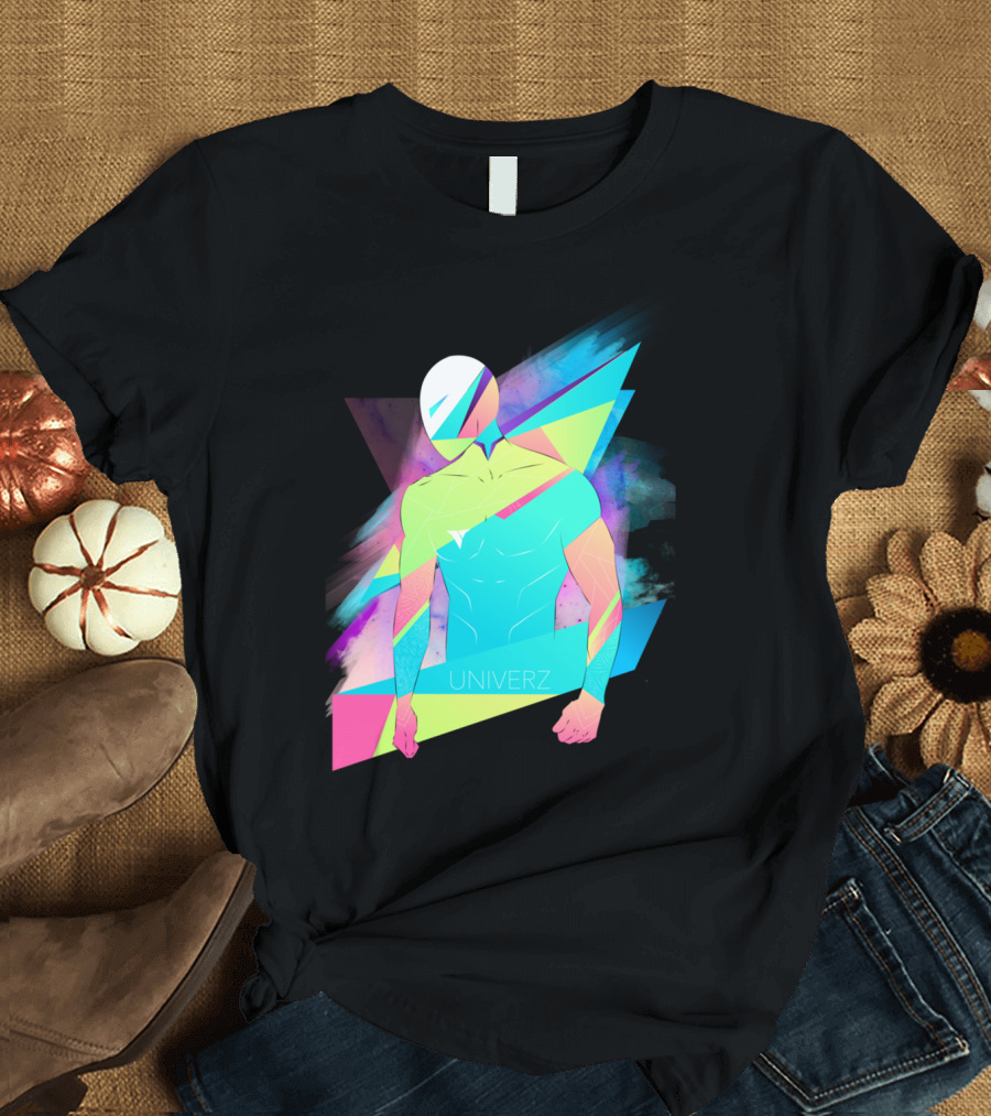 Human Univerz Geometric Neon Abstract T-Shirt