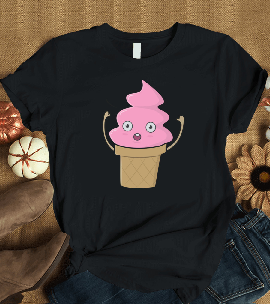 Ice Cream Cone Screaming Arghh Ice Scream Pun T-Shirt