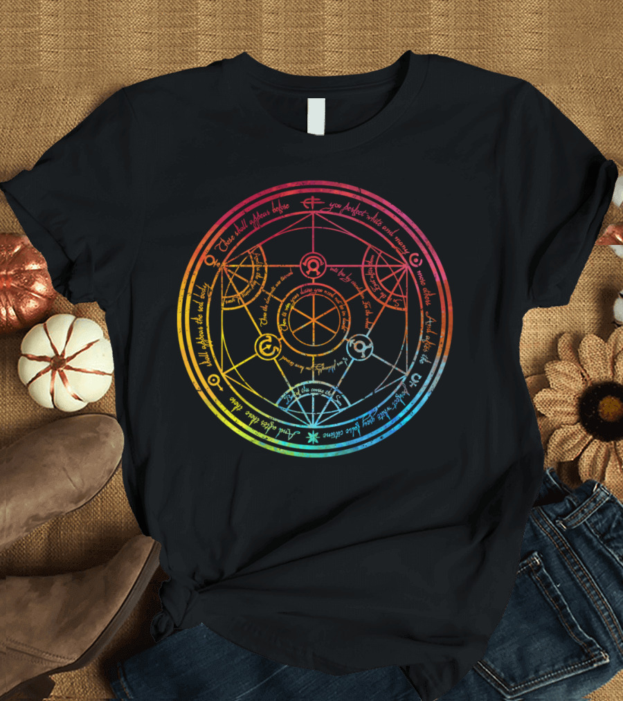 Fullmetal Alchemist Human Transmutation Circle Colorful Waterco T-Shirt