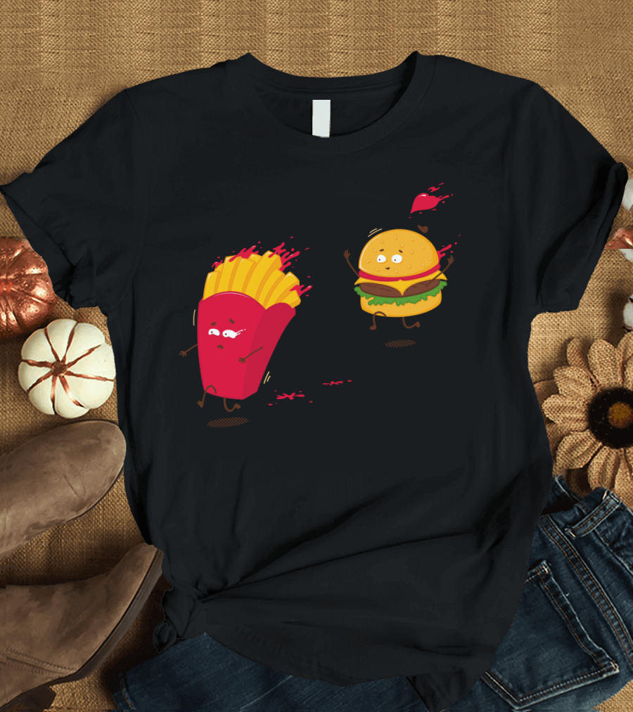 Fast Food Story Burger and Fries Chase T-Shirt