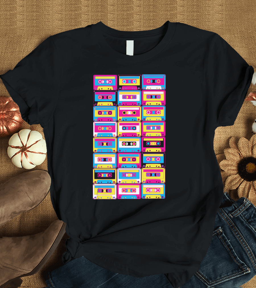 Cassette Tape CMYK Retro Block T-Shirt
