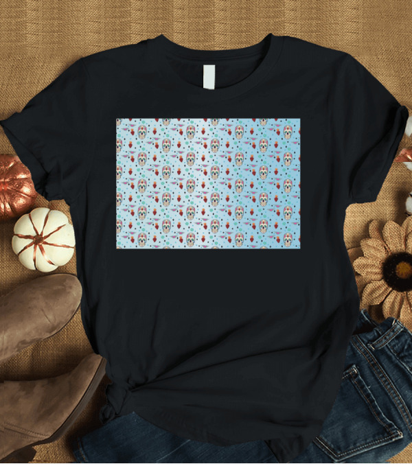 T-Shirt: Day of the Dead Sugar Skulls and Hearts T-Shirt Day of the Dead Sugar Skulls and Hearts T-Shirt
