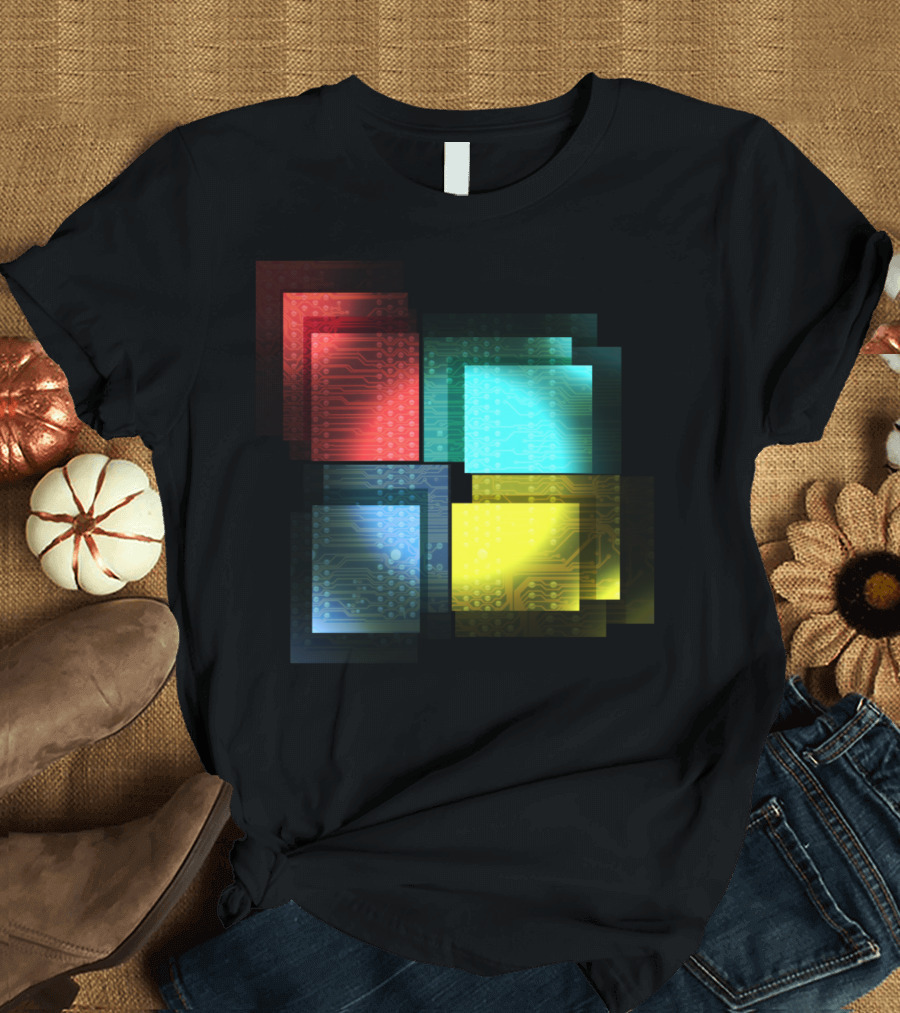 Information Technology Circuit Abstract Blocks T-Shirt