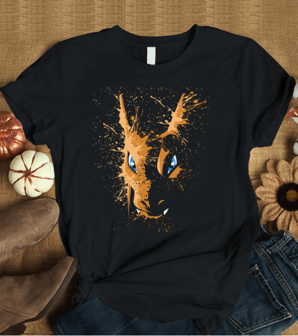 T-Shirt: Charizard Fiery Dragon Splatter T-Shirt Charizard Fiery Dragon Splatter T-Shirt