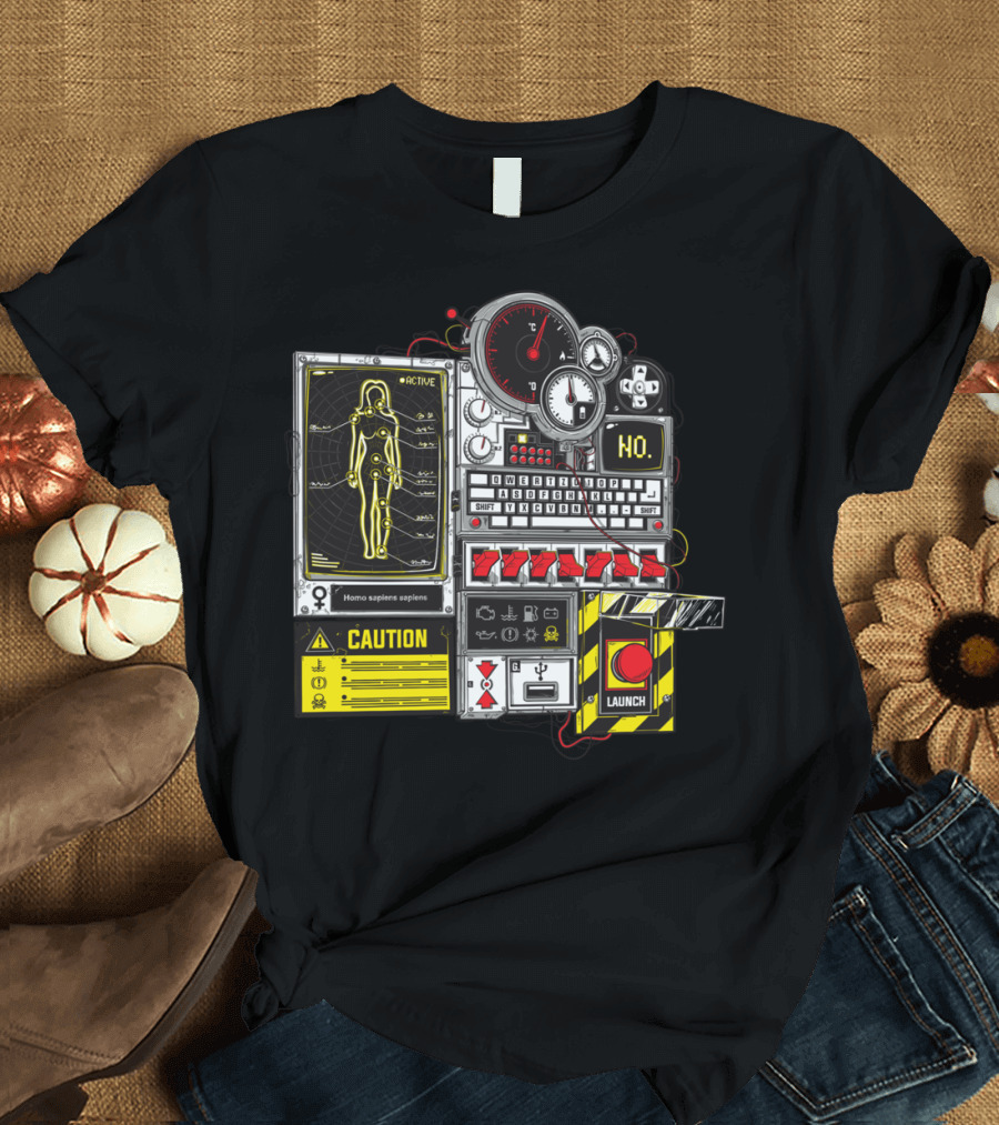 Control Panel Female Active Caution Launch Homo Sapiens Sapiens T-Shirt