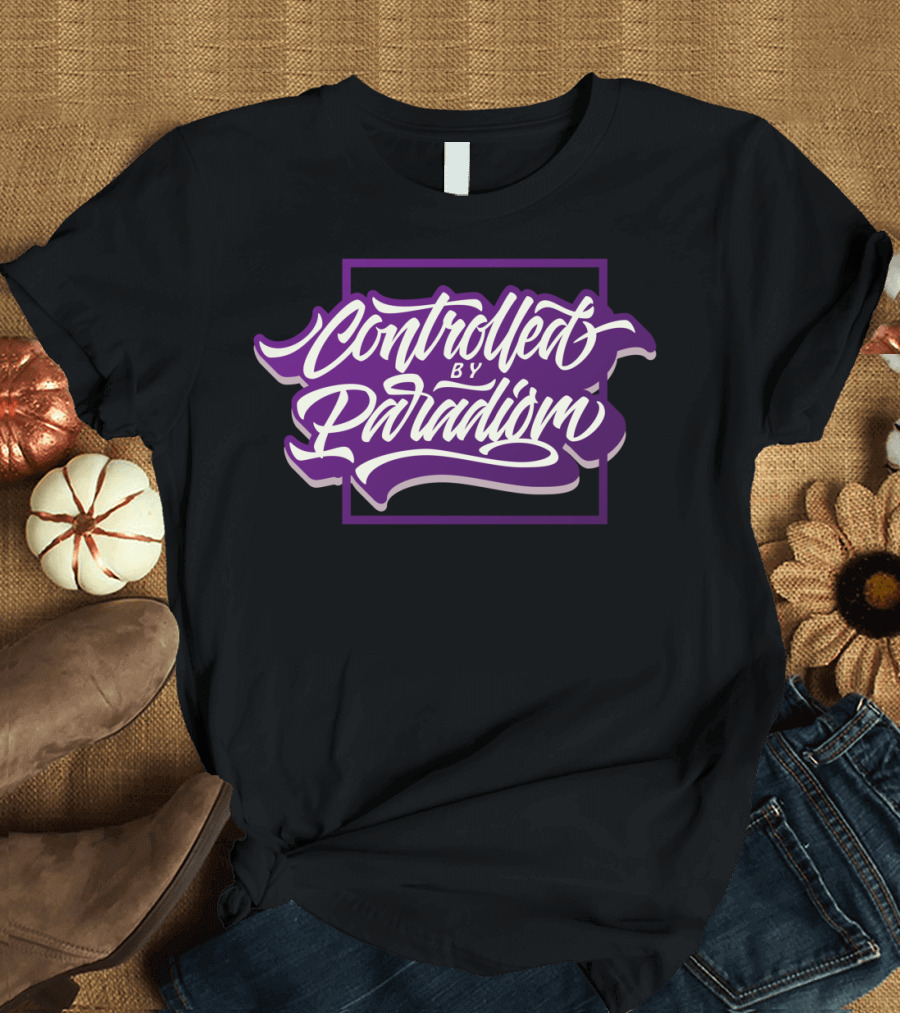 Controlled By Paradiom Purple Script T-Shirt