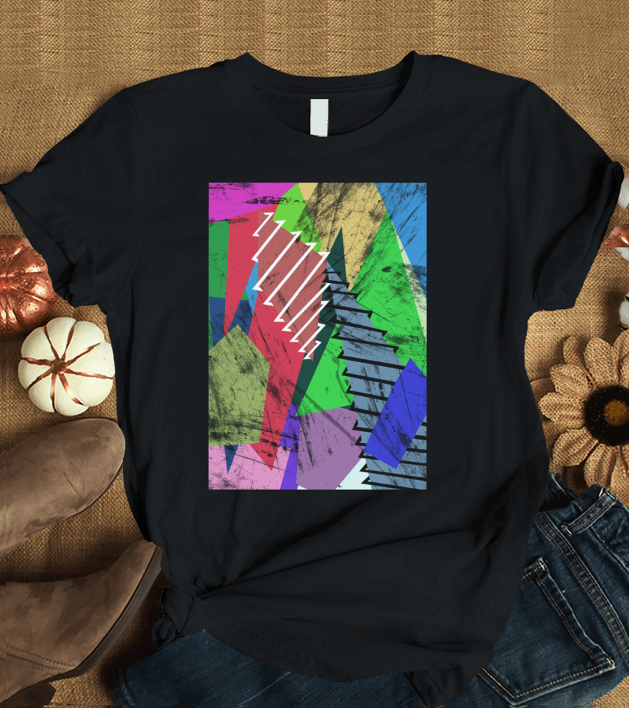 Wrapped Around Colorful Abstract Geometry T-Shirt