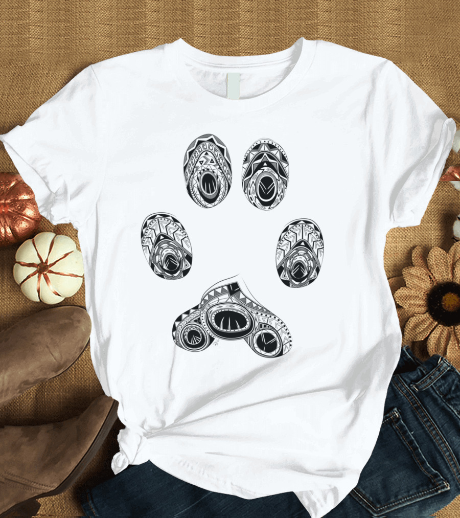Cat Paw Mandala Pattern Fusion T-Shirt
