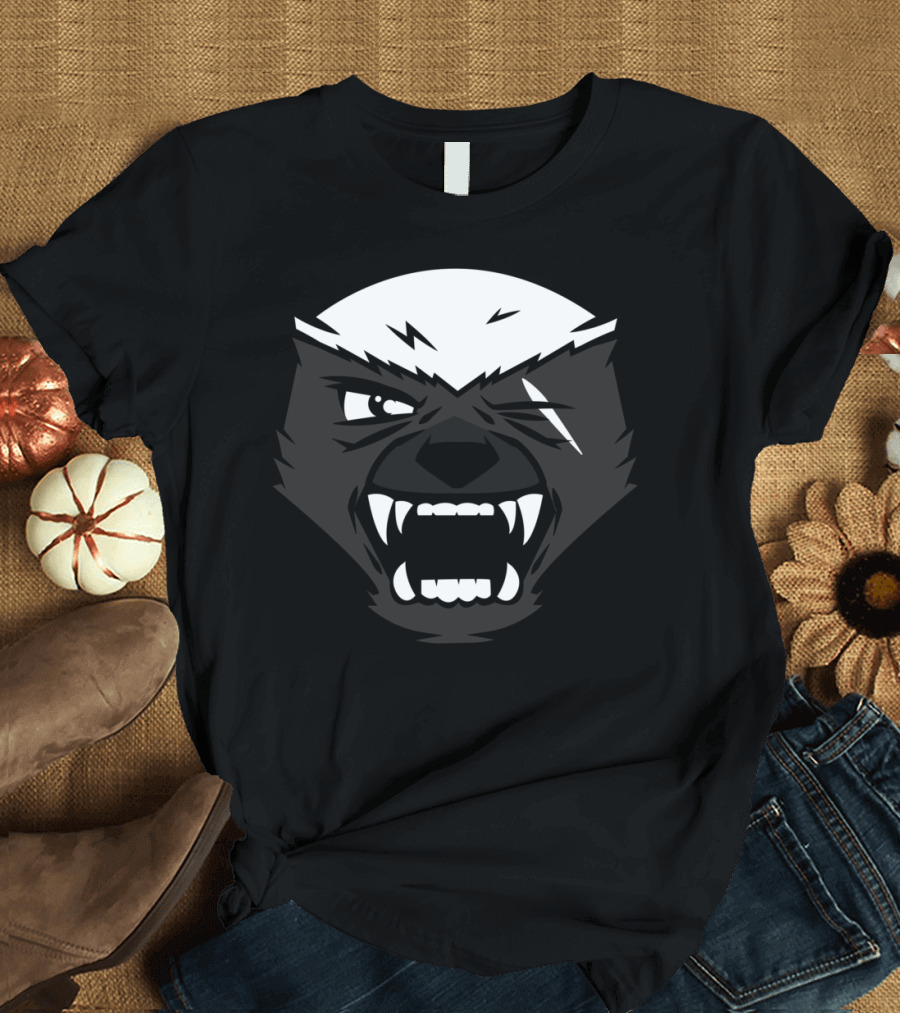 Angry Honey Badger Fierce Face with Scar T-Shirt