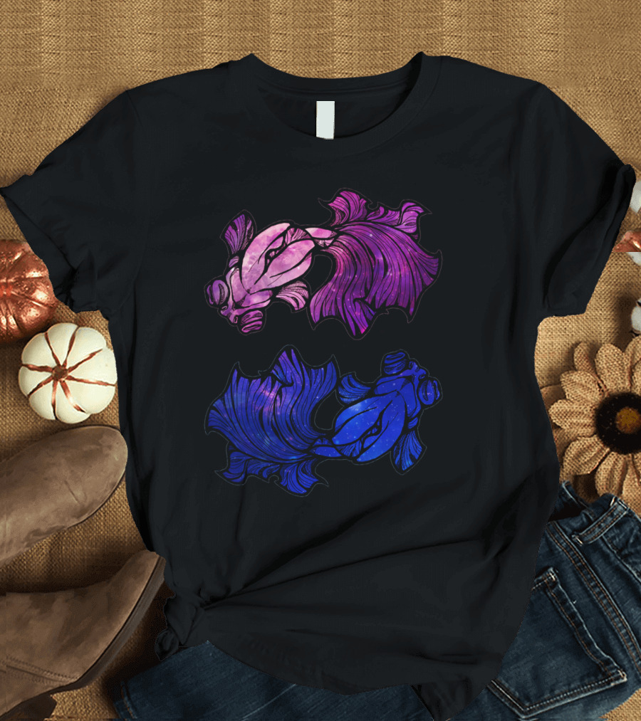 Galaxy Fish Cosmic Koi Duo T-Shirt