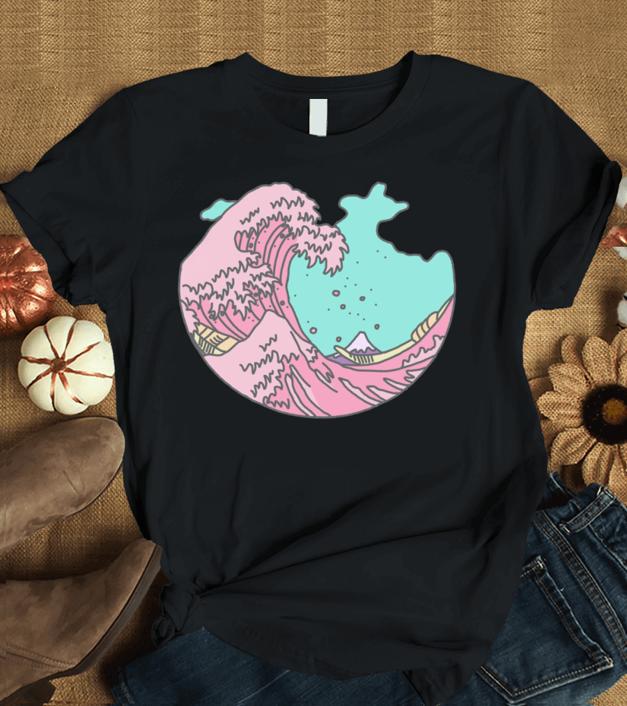 Pastel Great Wave Japanese Anime T-Shirt