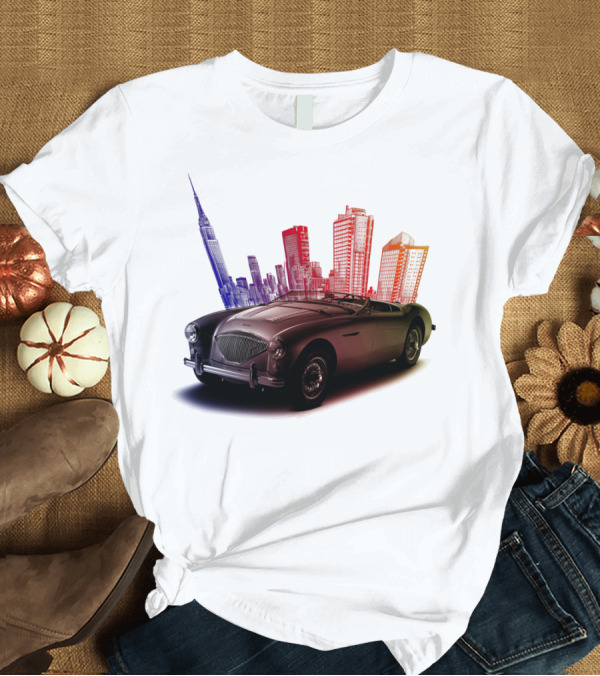 T-Shirt: Classic City Car Vintage Skyline Retro Convertible T-Shirt Classic City Car Vintage Skyline Retro Convertible T-Shirt