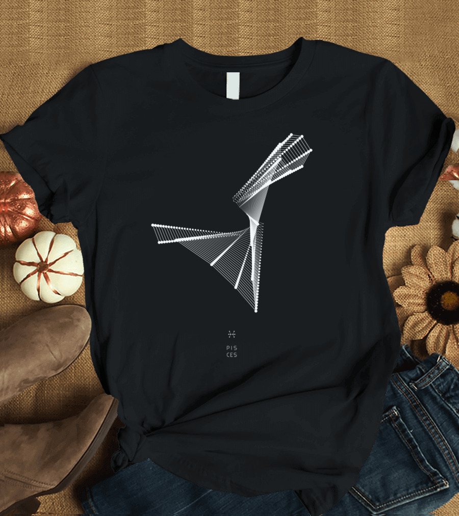 Pisces Abstract Geometric Constellation Lines T-Shirt