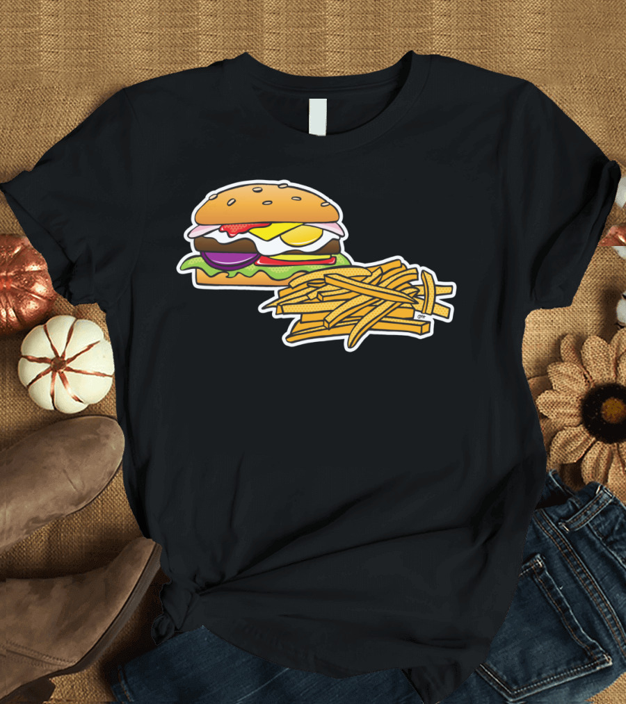 Aussie Burger With Fries Food T-Shirt