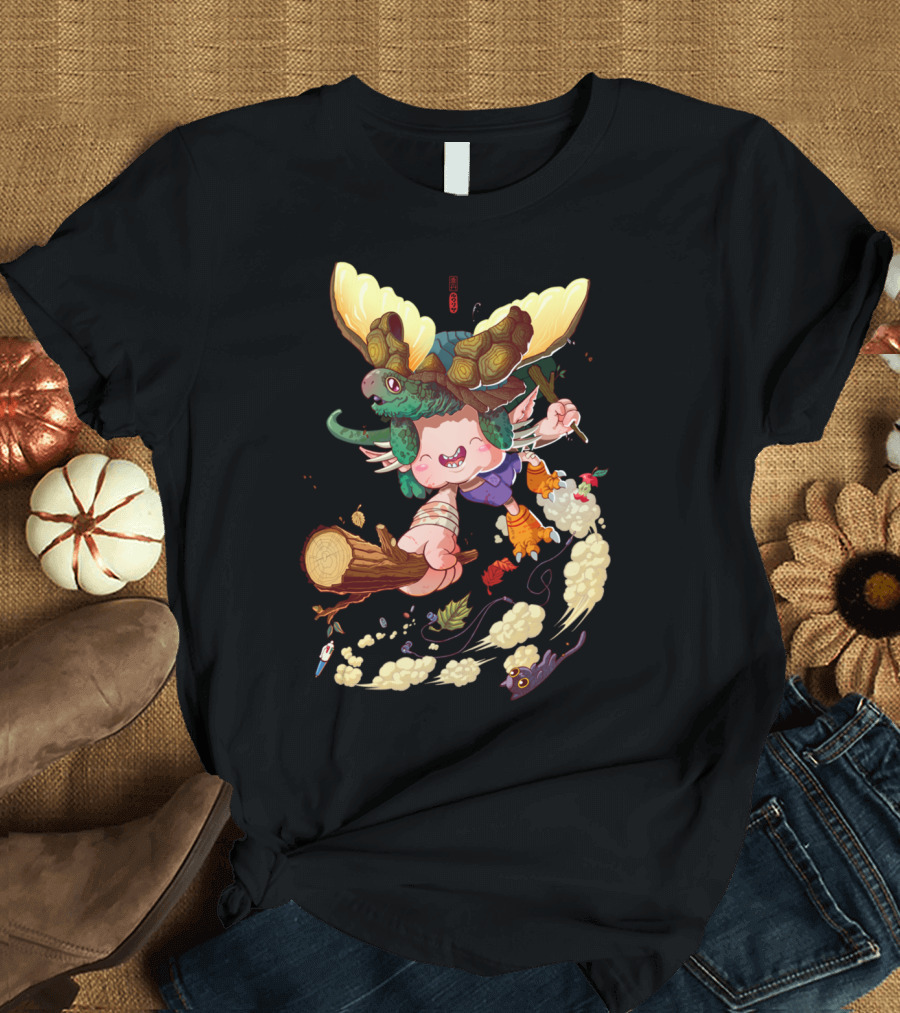 Yoshiki And Capitan Leap Adventure Fantasy Creature Flight T-Shirt
