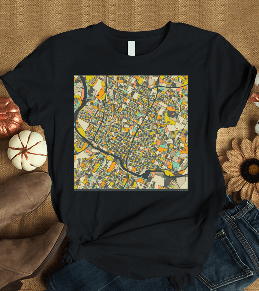 AUSTIN MAP CITY STREET NETWORK T-Shirt