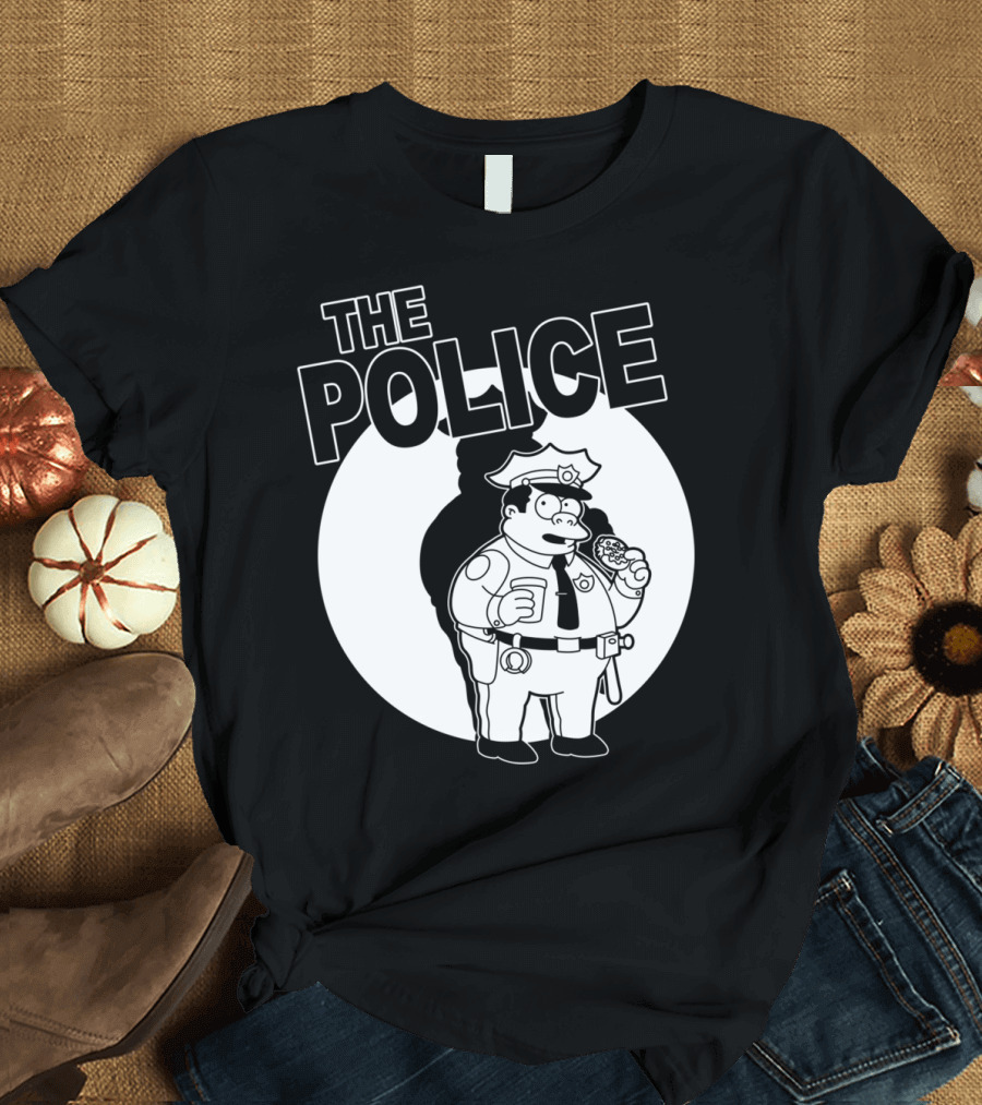 The Police Cartoon Character Eating Donut T-Shirt