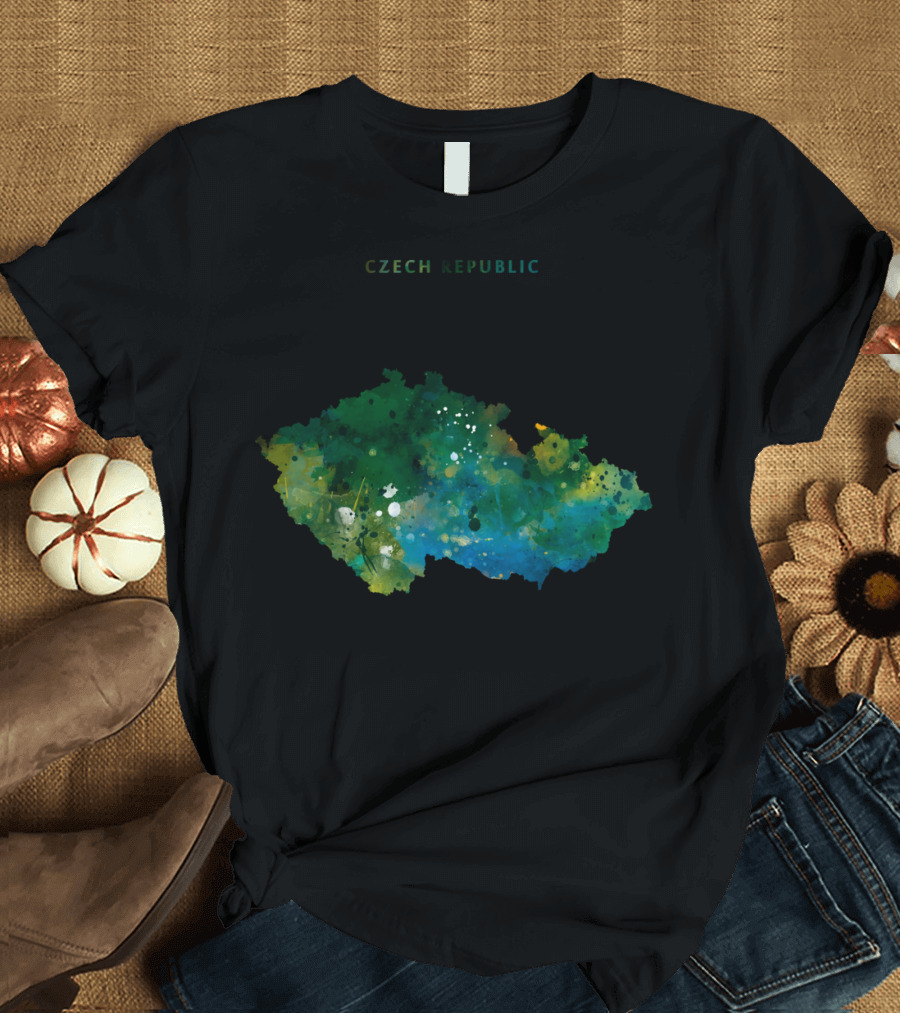 Czech Republic Map Watercolor T-Shirt