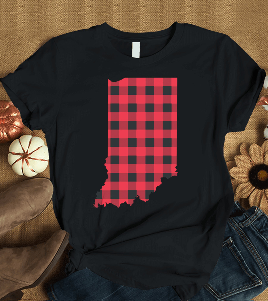 Indiana Red and Black Checkered T-Shirt