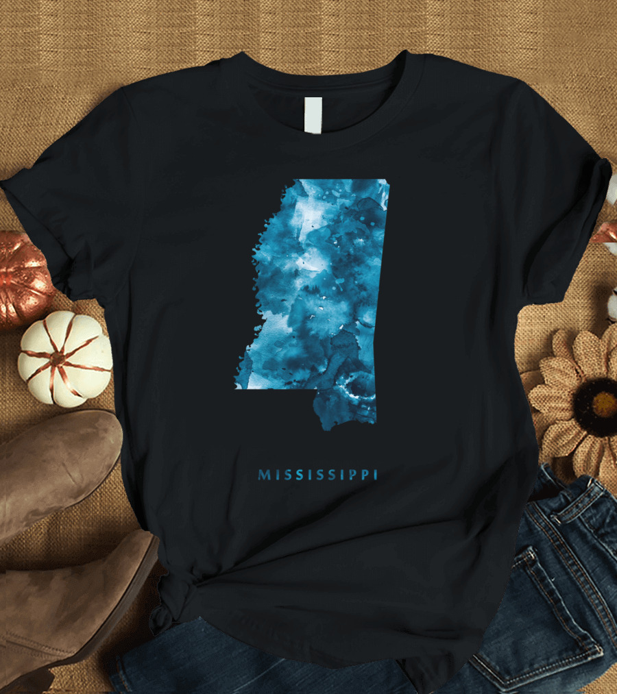 Mississippi Watercolor State Map T-Shirt