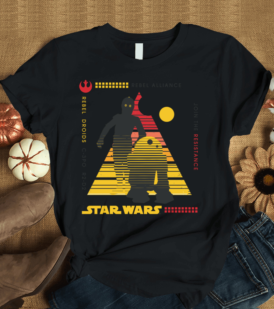 Star Wars Rebel Alliance C-3PO R2-D2 Join The Resistance T-Shirt