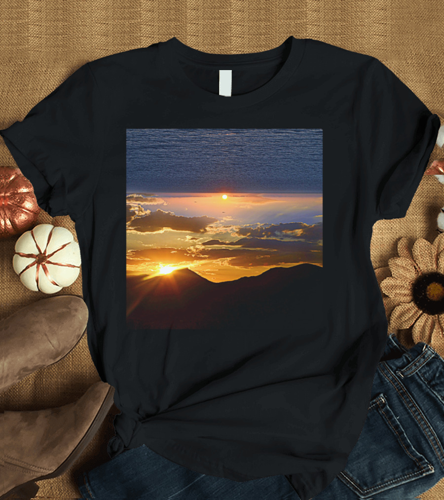 Advanced Settings Sunset and Ocean Horizon T-Shirt