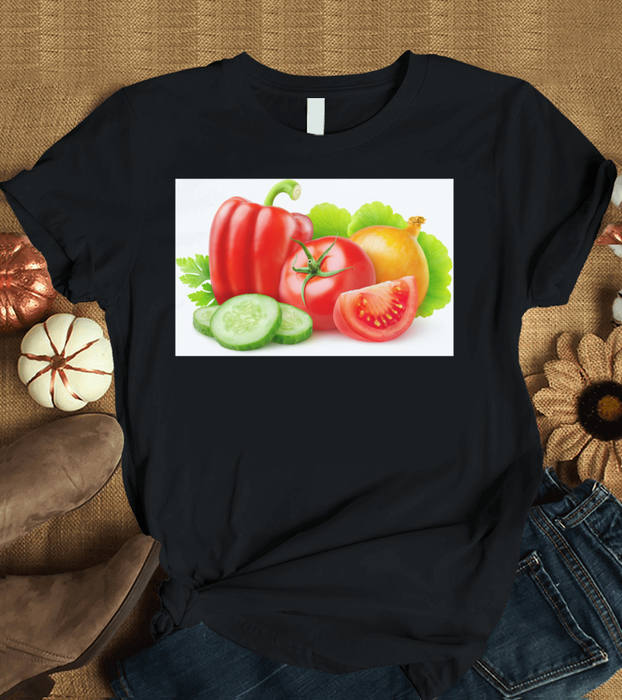 Mixed Vegetables Pepper Tomato Cucumber Onion T-Shirt