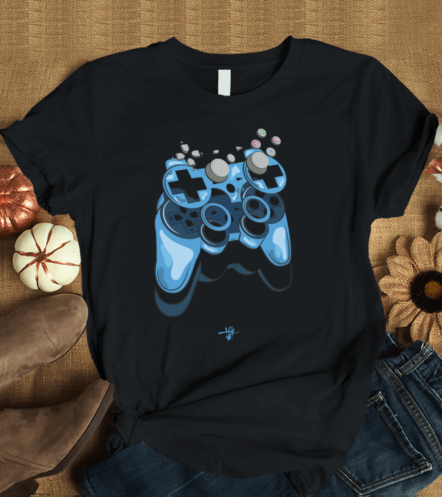 Gamer Game Controller Exploding Dual Joysticks T-Shirt