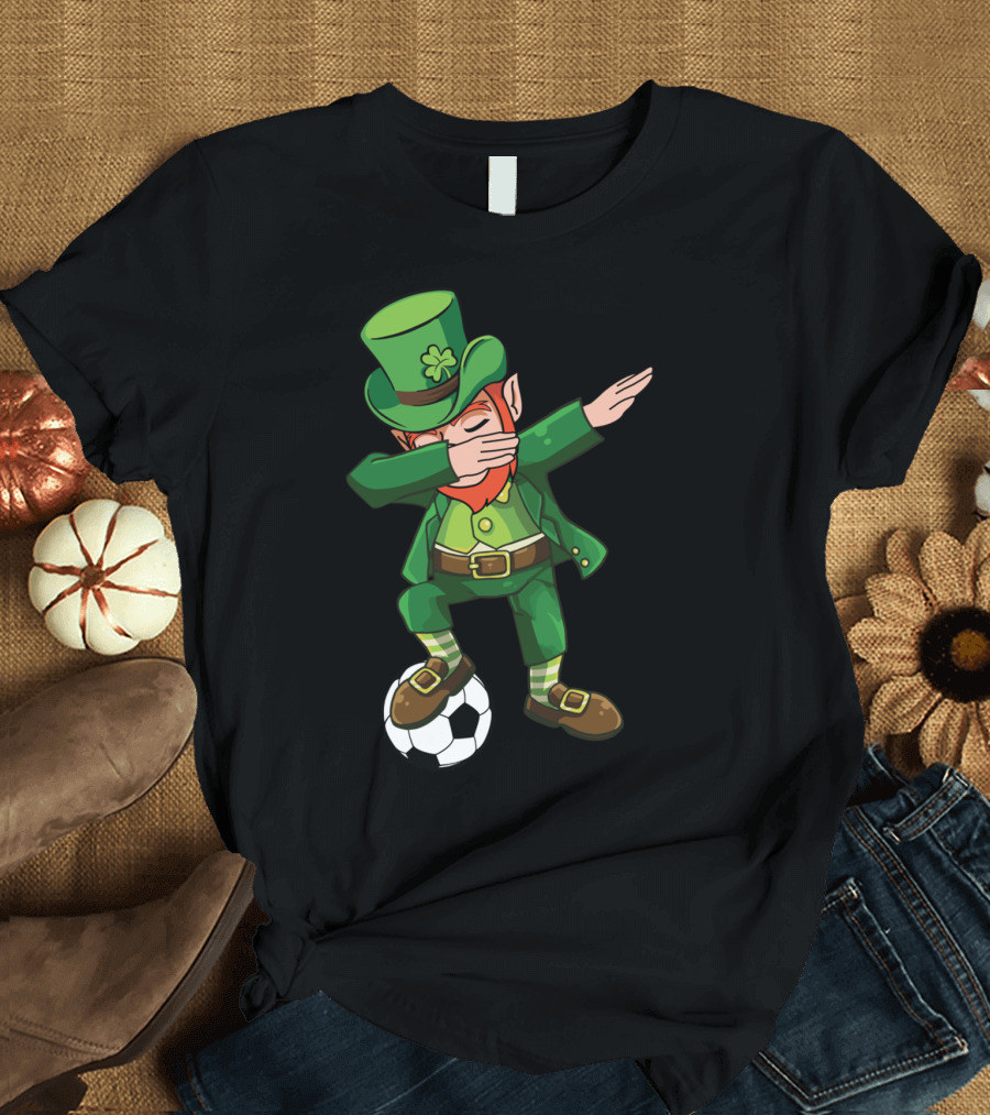 Dabbing Leprechaun Performing Soccer Dab T-Shirt