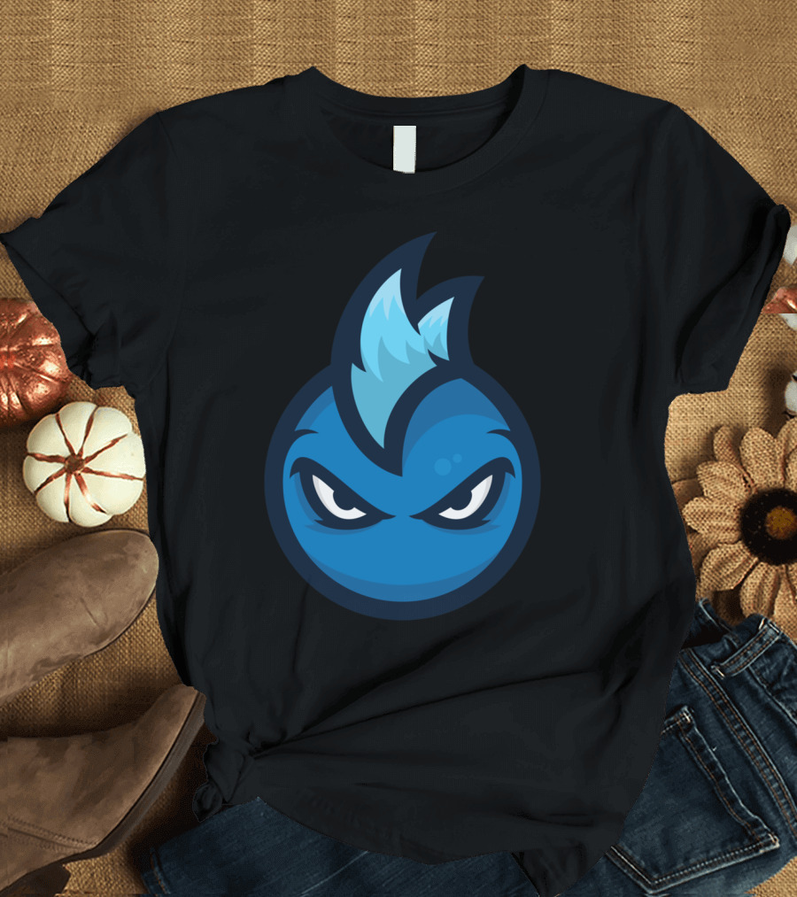 Mohawk Man Brand Only Blue Face with Intense Eyes T-Shirt