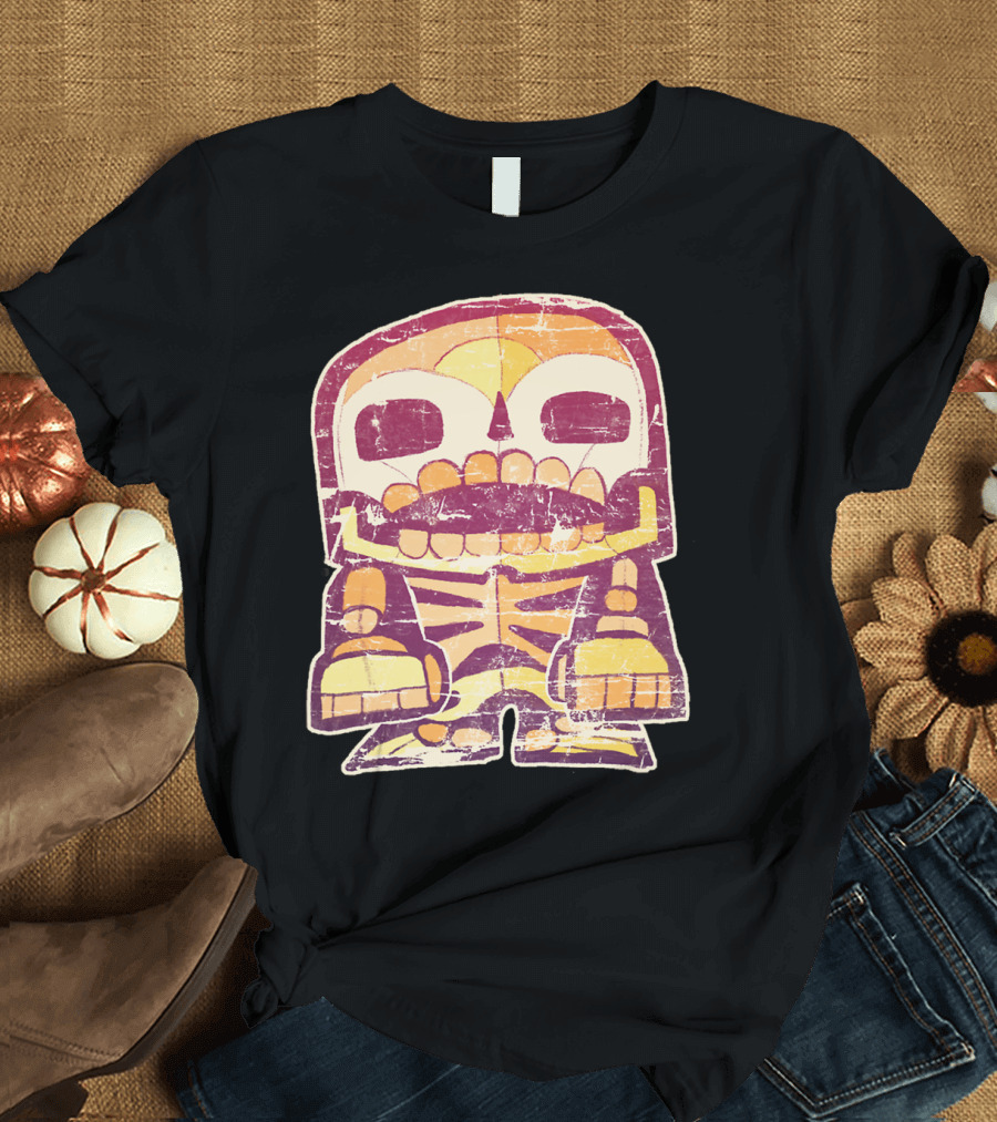 After Laugh Grunge Cartoon Skull Skeleton Character T-Shirt