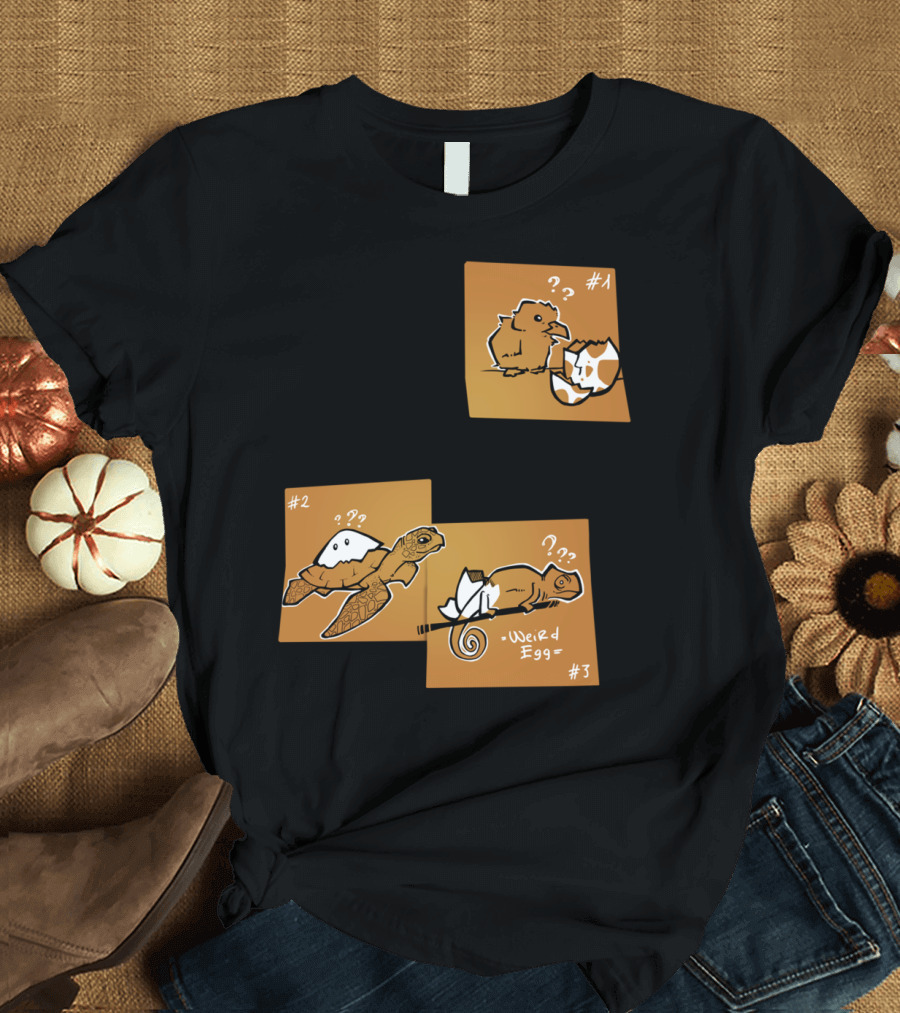 Weird Egg Post It Notes Dinosaur Turtle Chicken Evolution T-Shirt