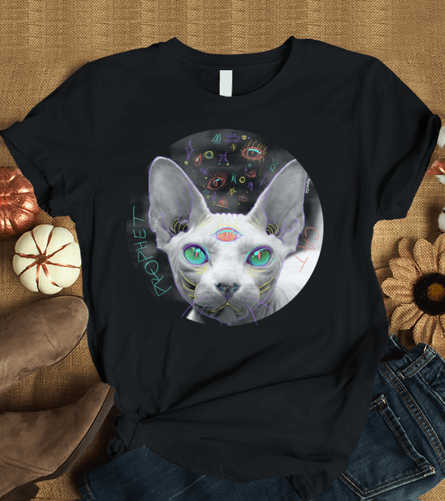 Prophet Cat Psychedelic Vision Symbolism T-Shirt