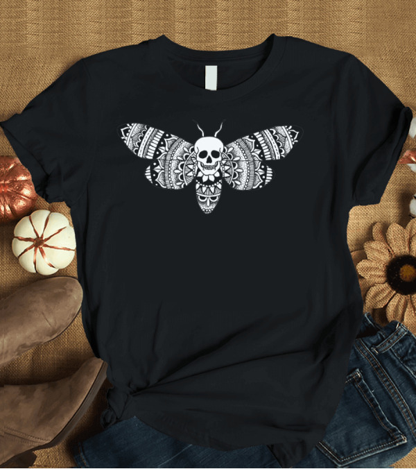 T-Shirt: Afterlife Butterfly Skull Mandala Moth Aesthetic T-Shirt Afterlife Butterfly Skull Mandala Moth Aesthetic T-Shirt