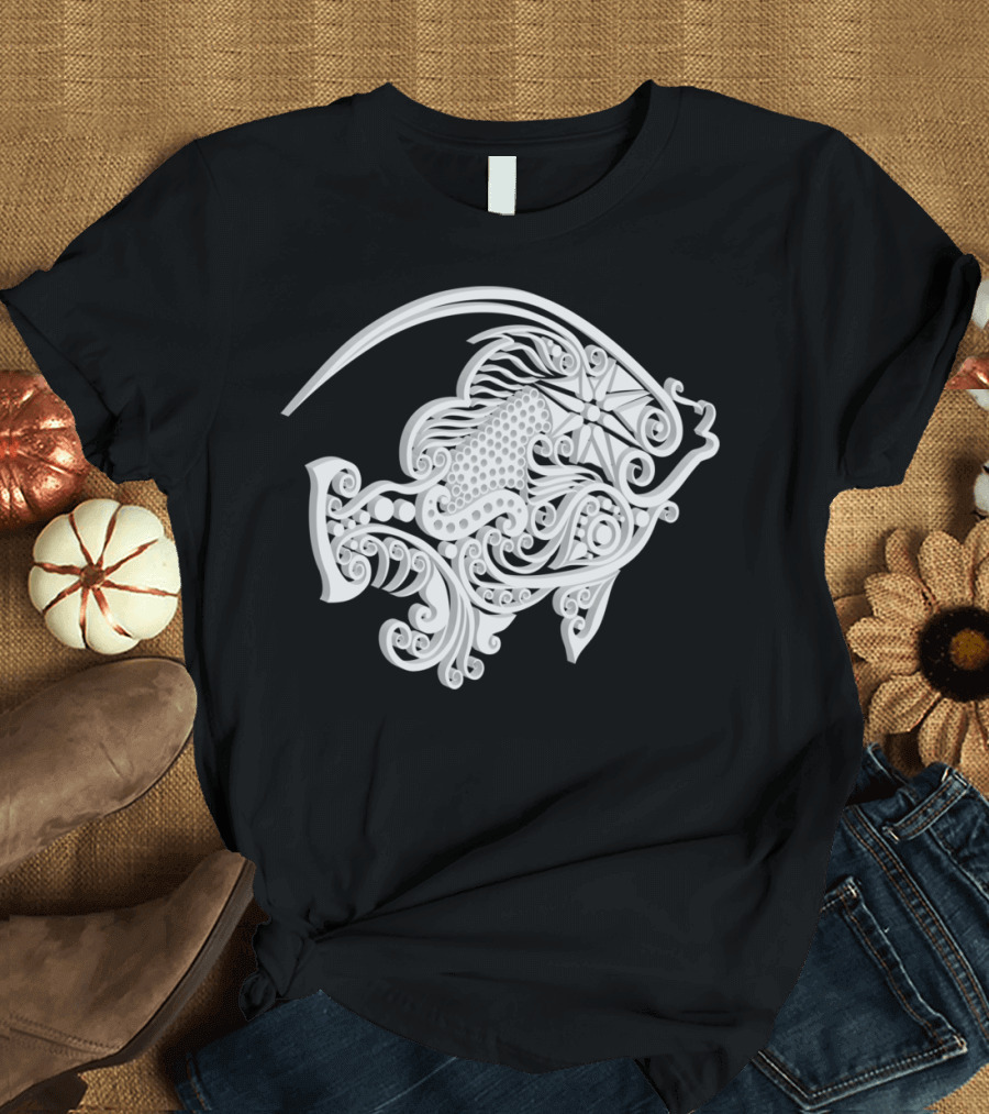 Fish Curl Ornamentation T-Shirt