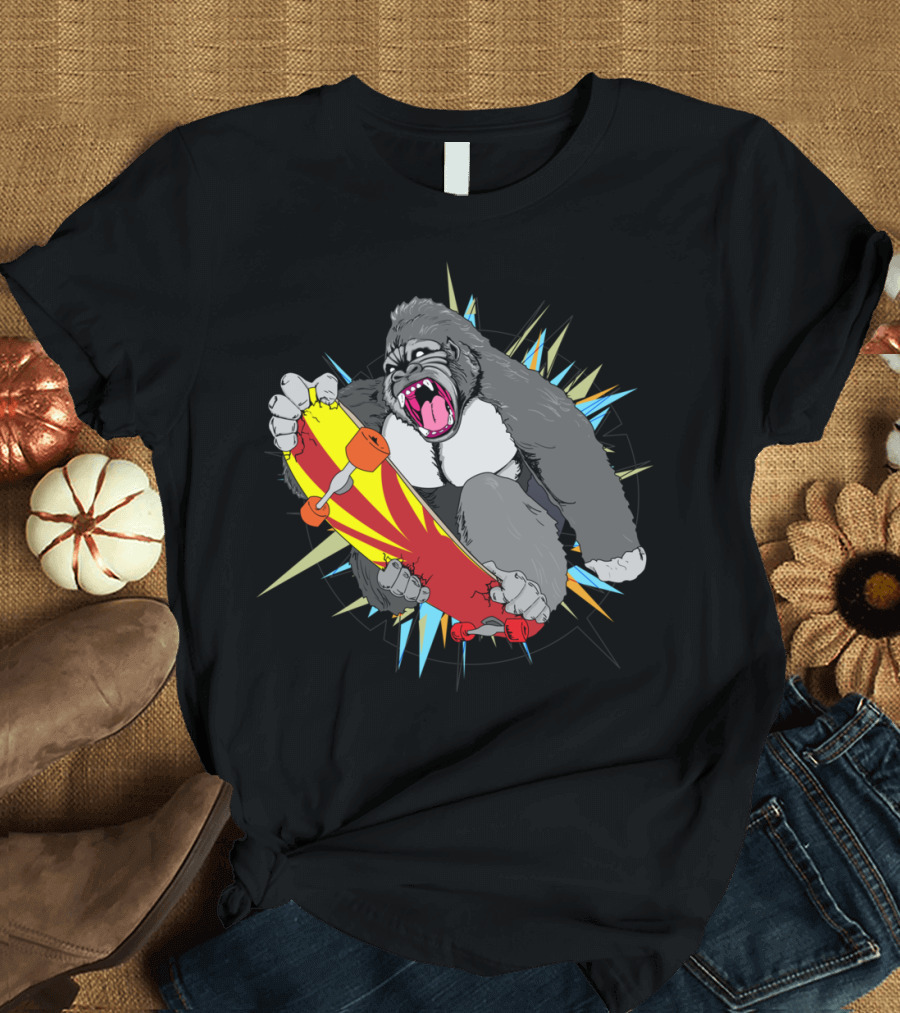 Gorilla Skateboarding Explosion WestIndia T-Shirt
