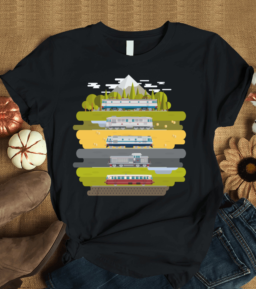 Eastern European Trains Scenic Landscape Journey T-Shirt