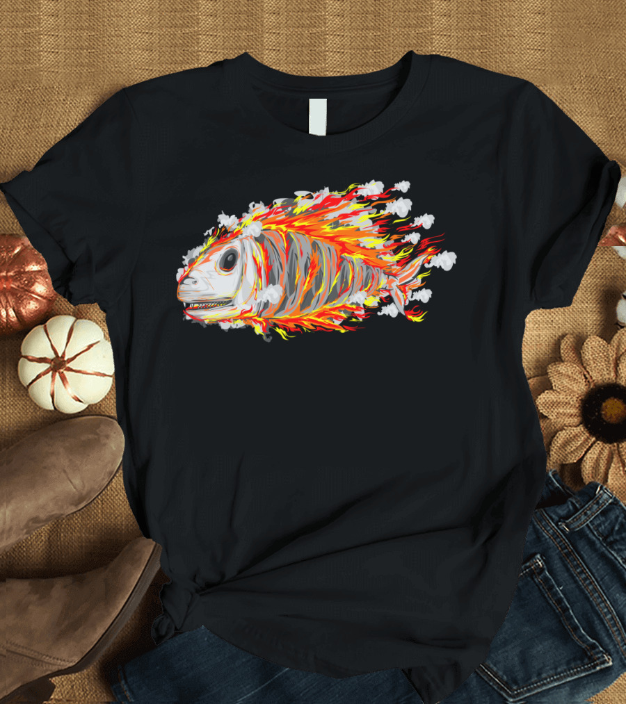 Fish On Fire Moto Burning Torpedo T-Shirt