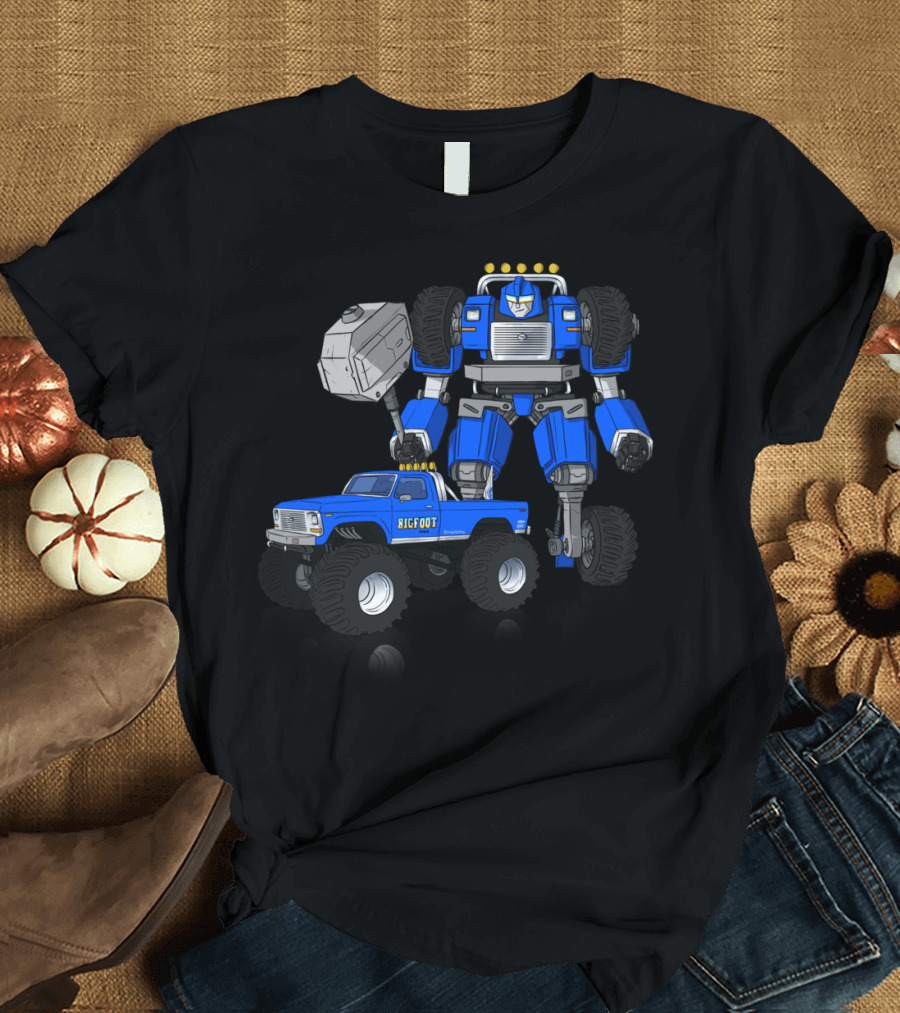 Bigfoot Monster Truck Transformer Robot Mashup T-Shirt