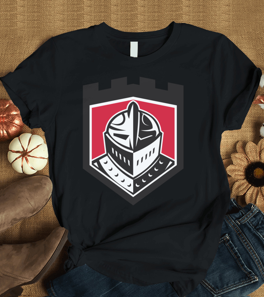 Knight Helmet Shield Emblem Badge T-Shirt