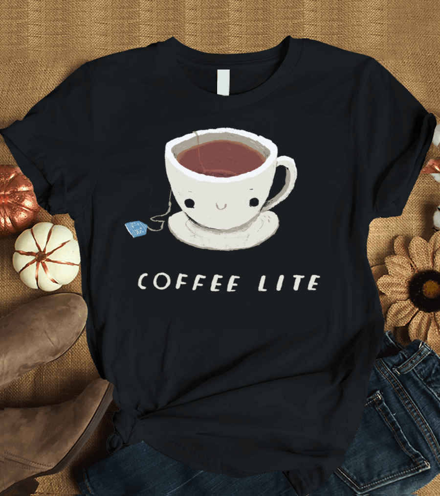 Coffee Lite Cute Teacup with Smile and Teabag T-Shirt