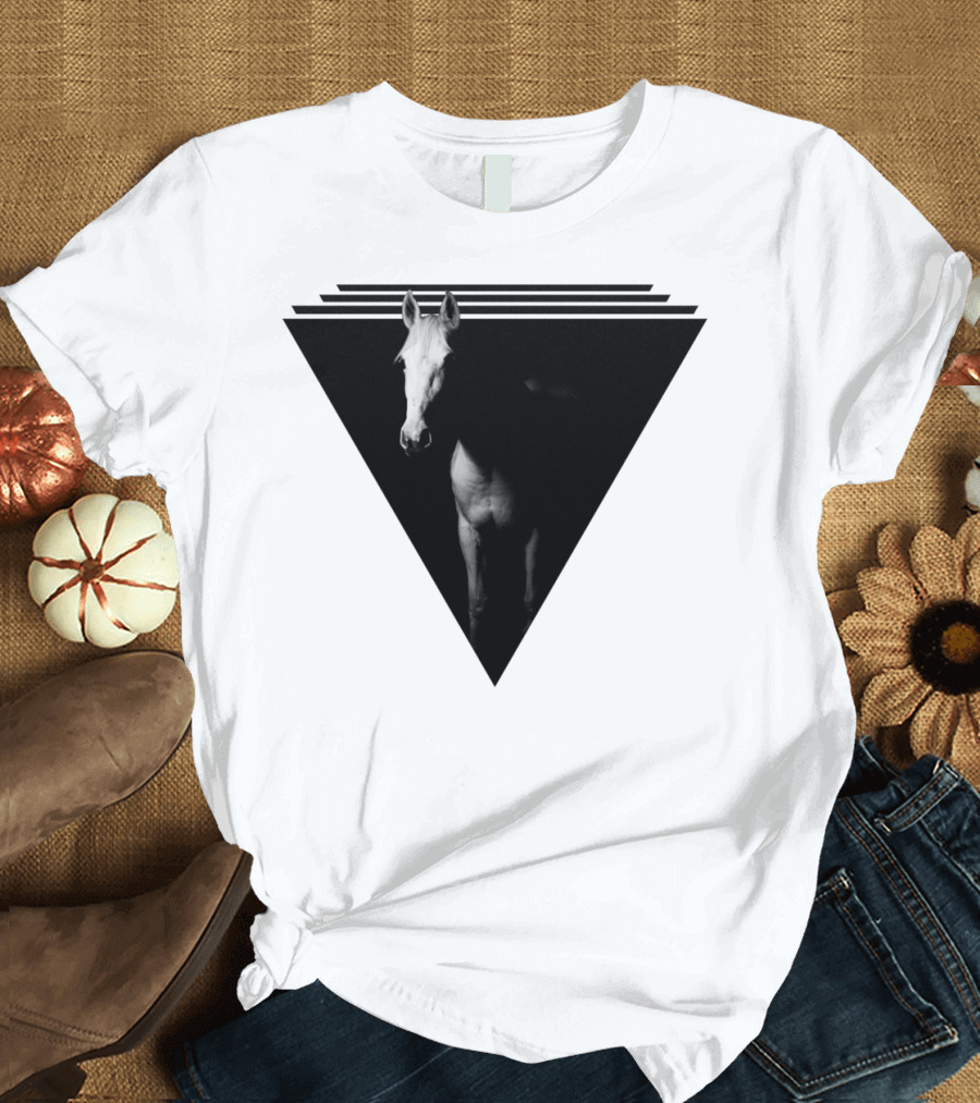 Dark Horse in Shadow Triangular Frame T-Shirt
