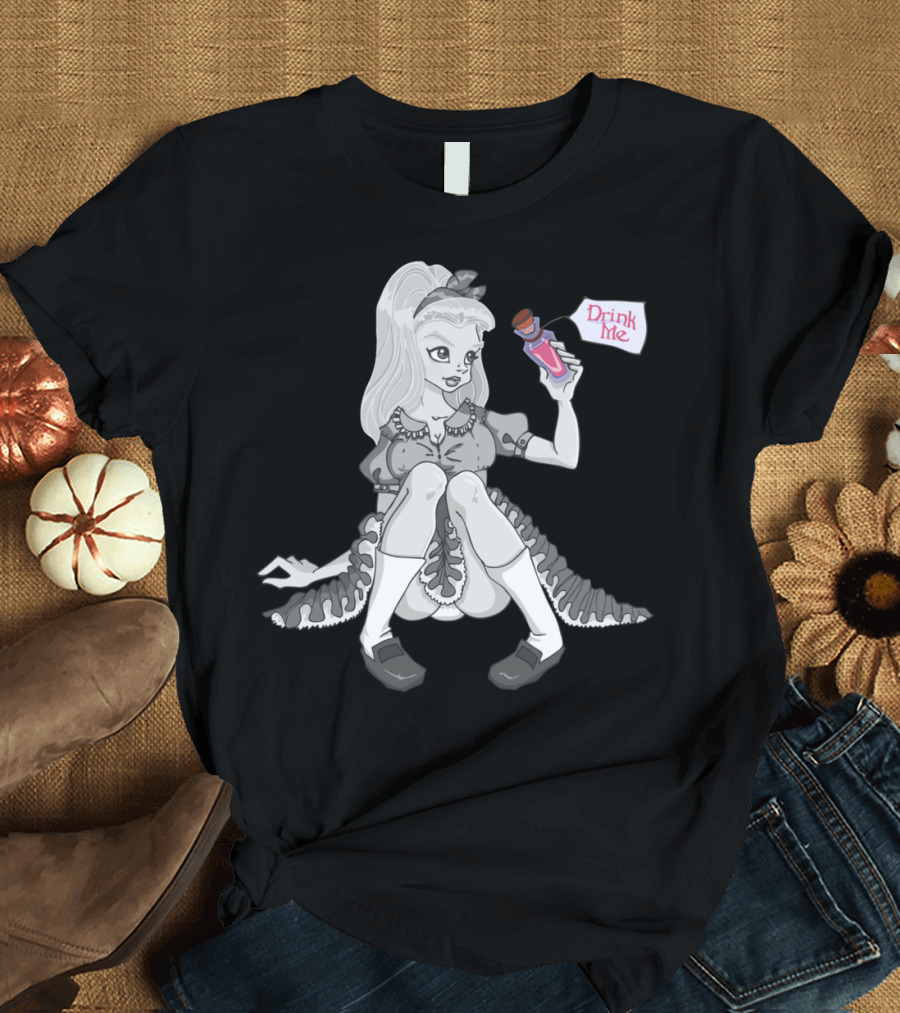 Alice Drink Me Bottle Sitting T-Shirt